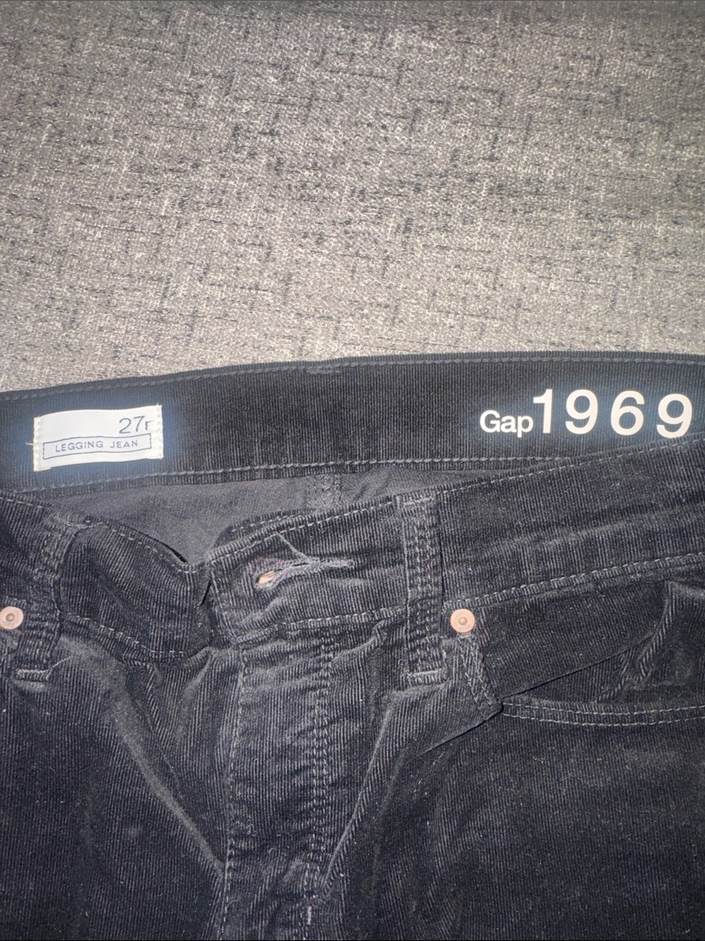 GAP 1969 Black Corduroy Skinny Jeans